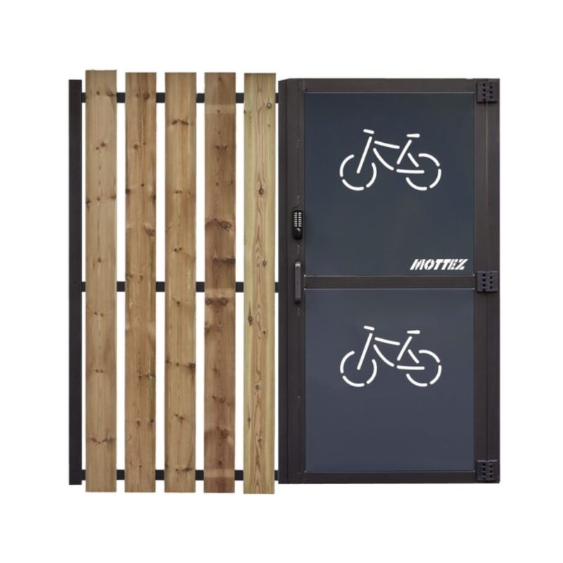 Abri vélo sécurisé tôle et bois