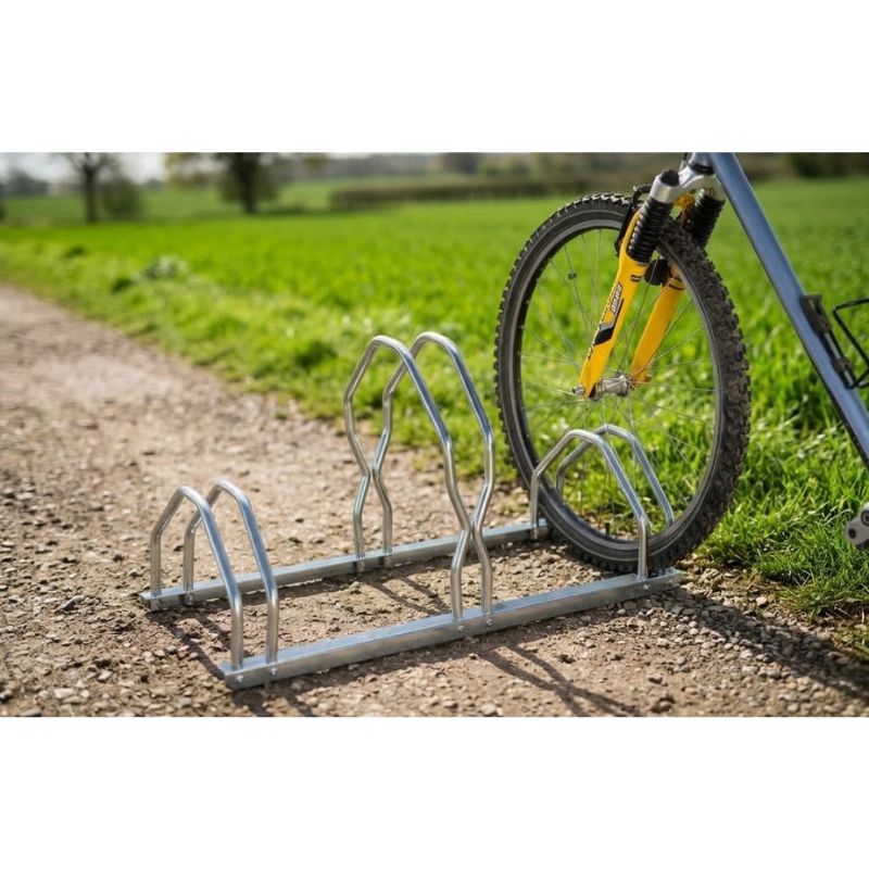 Râtelier 3 vélos sur 2 niveaux - côte à côte