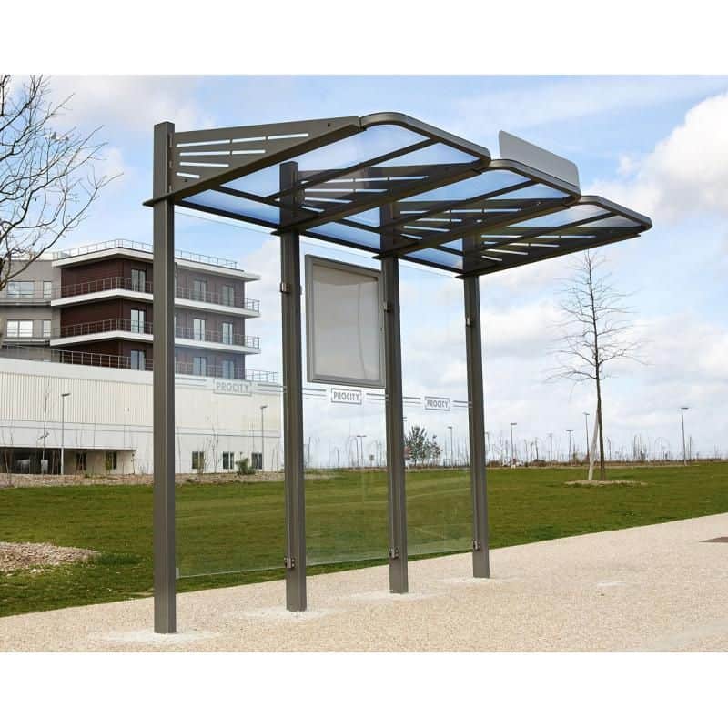 Abri bus Conviviale® avec bardages verre Prossentiel