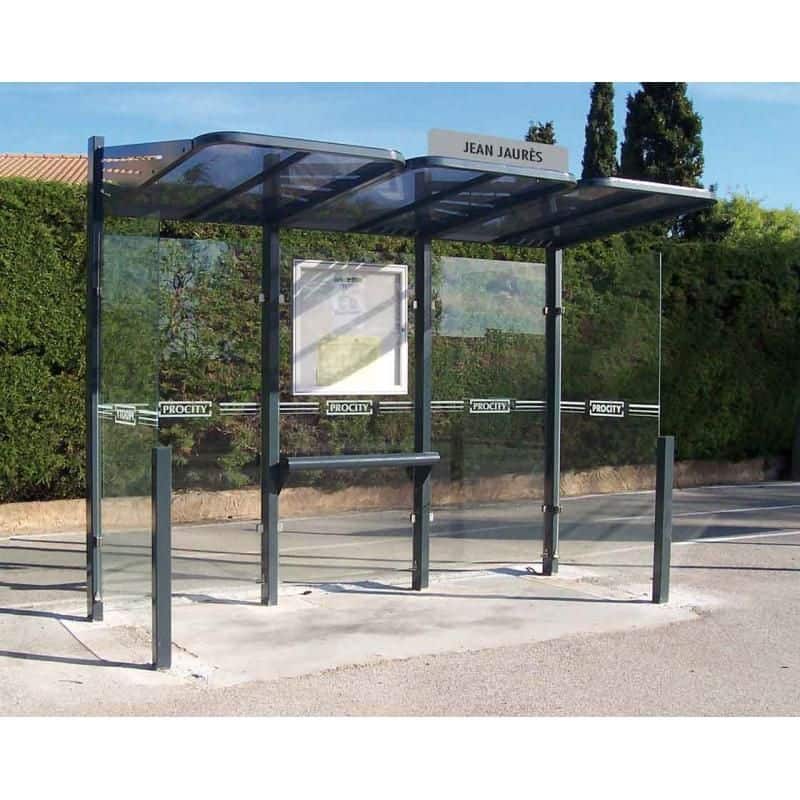 Abri bus Conviviale® avec bardages verre Prossentiel