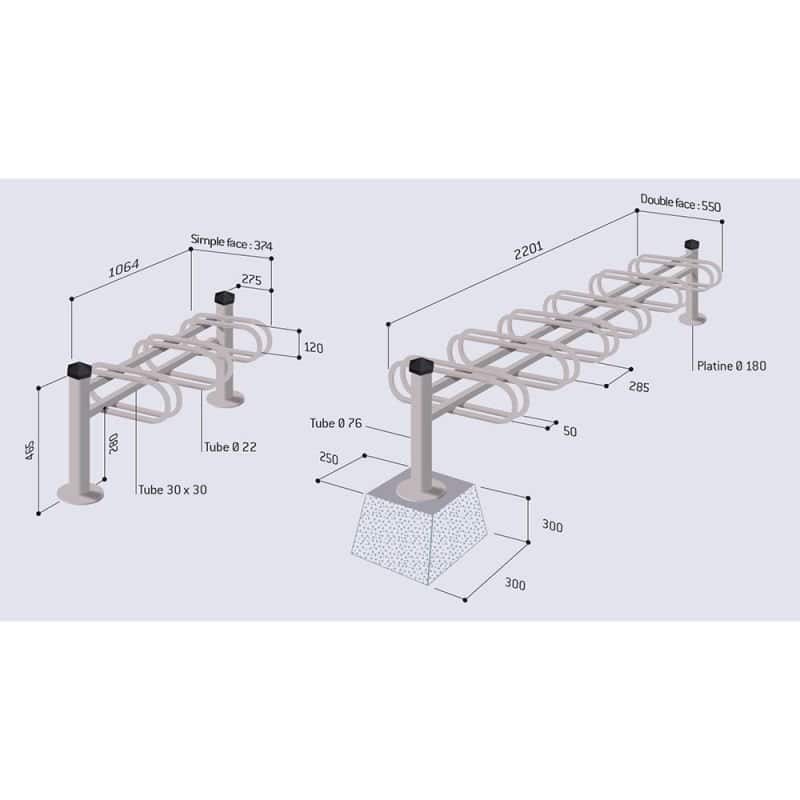 Support vélos 3 ou 6 places Mercure Prossentiel