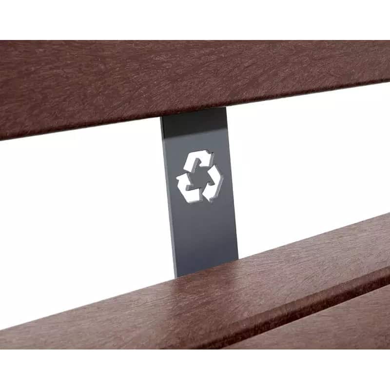 Banc plastique recyclé et acier Silaos® 5 lames Prossentiel