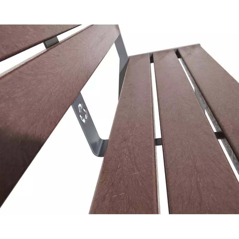 Banc plastique recyclé et acier Silaos® 5 lames Prossentiel