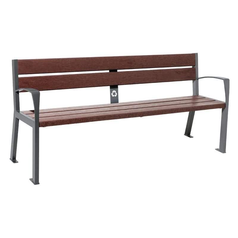 Banc plastique recyclé et acier Silaos® 5 lames Prossentiel