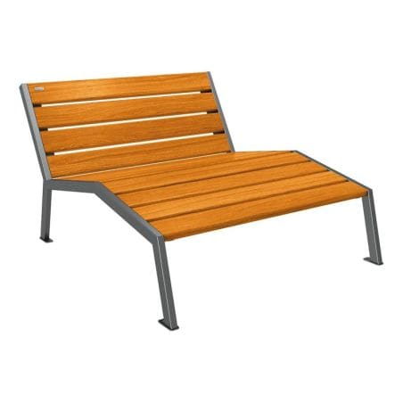 Chaise longue bois et acier Silaos® 2 places Prossentiel