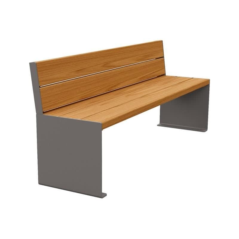 Banc bois et acier Kub - 3 places Prossentiel