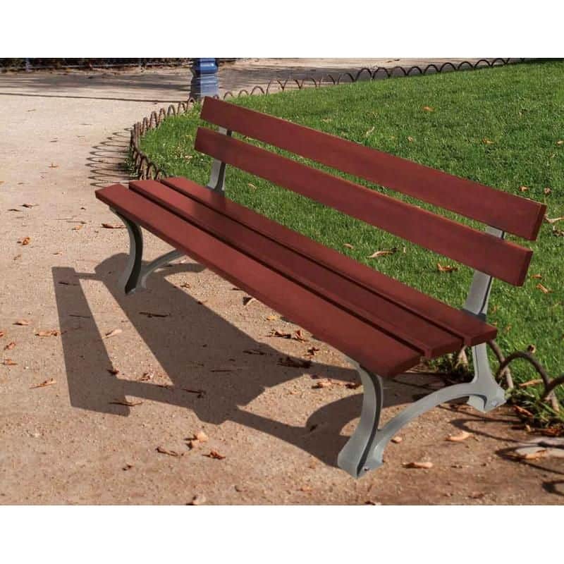 Banc traditionnel bois et acier Mora Prossentiel