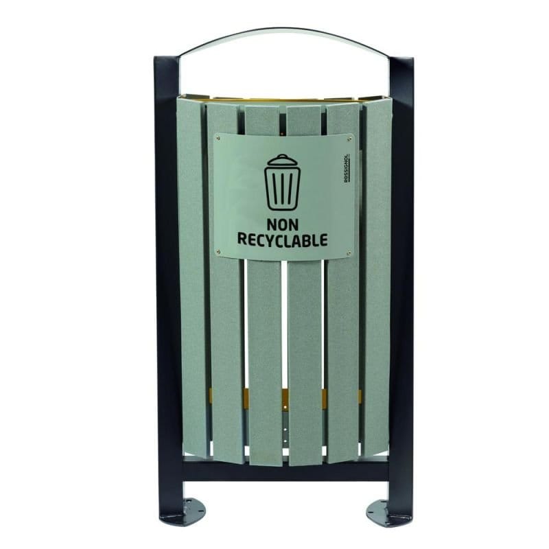 Corbeille sur pied lattes recyclées Arkea Etik -2 x 60L Prossentiel