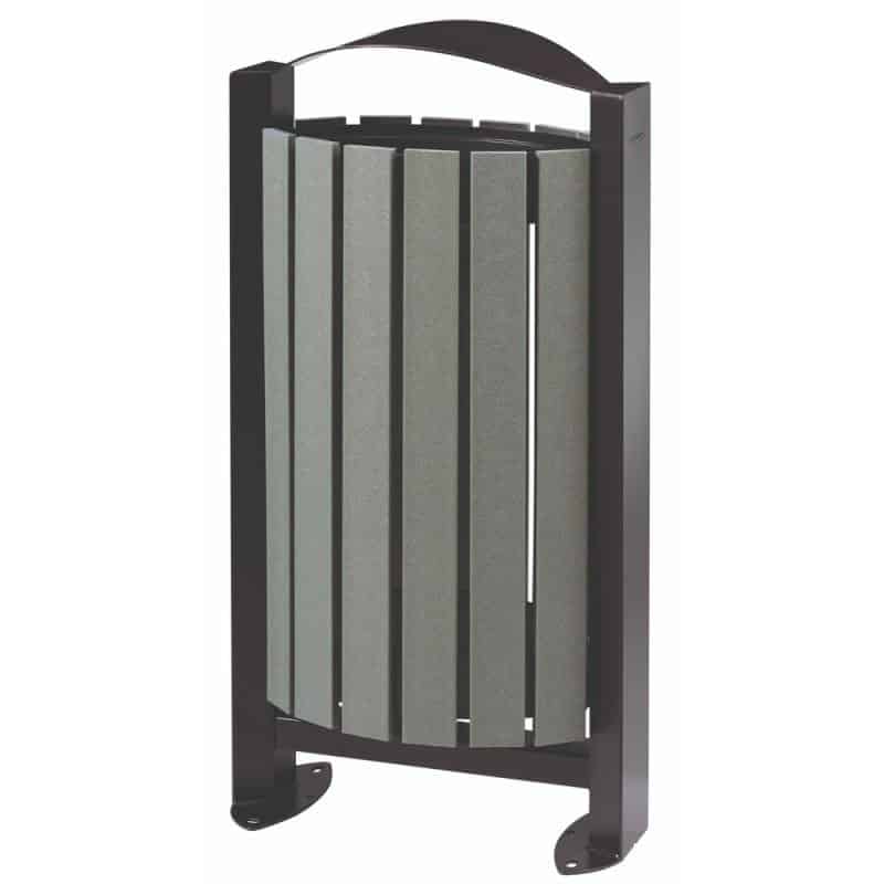 Corbeille sur pied lattes recyclées Arkea Etik - 60L Prossentiel