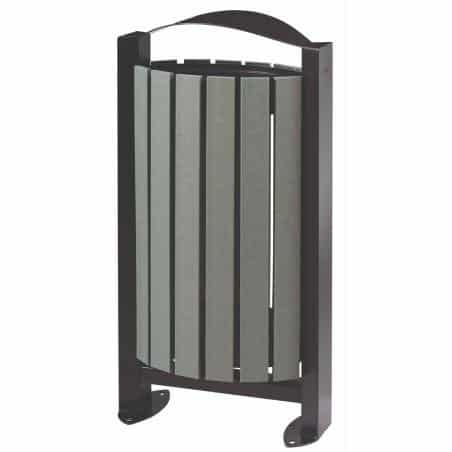 Corbeille sur pied lattes recyclées Arkea Etik - 60L Prossentiel