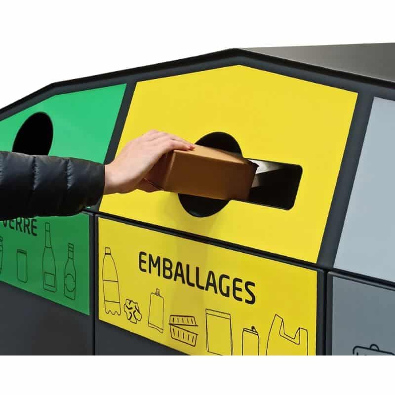 Point de tri 3 flux avec 3 bacs roulants - 120L, 240L et 340L Prossentiel