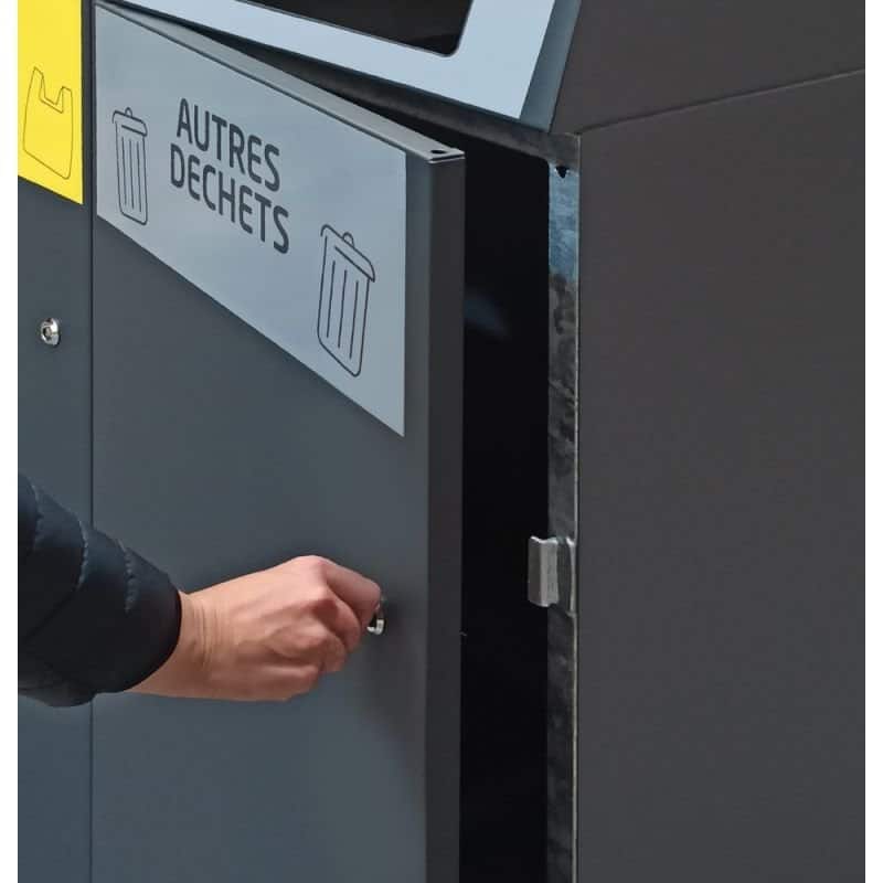 Point de tri 3 flux avec 3 bacs roulants - 120L, 240L et 340L Prossentiel