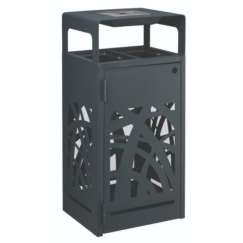 Corbeille métal 2 flux avec cendrier anti-nuisibles Cybel - 60L Prossentiel