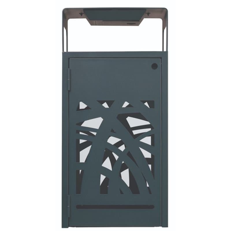 Corbeille métal 2 flux avec cendrier anti-nuisibles Cybel - 60L Prossentiel