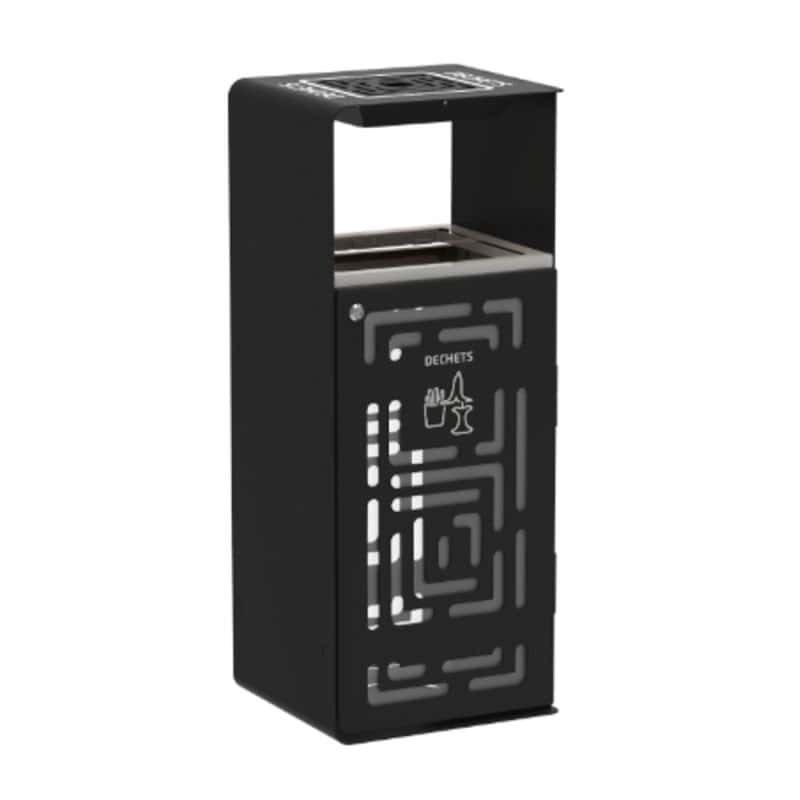 Poubelle urbaine design anti-nuisibles avec cendrier Artri - 110L Prossentiel
