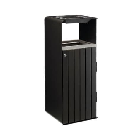 Poubelle urbaine avec cendrier lattes aluminium Artri - 110L Prossentiel