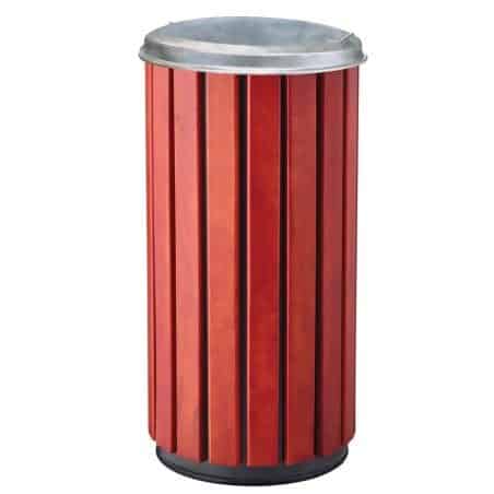 Poubelle extérieure à lattes bois et acier galvanisé Zeno Bois Protec - 80L Prossentiel