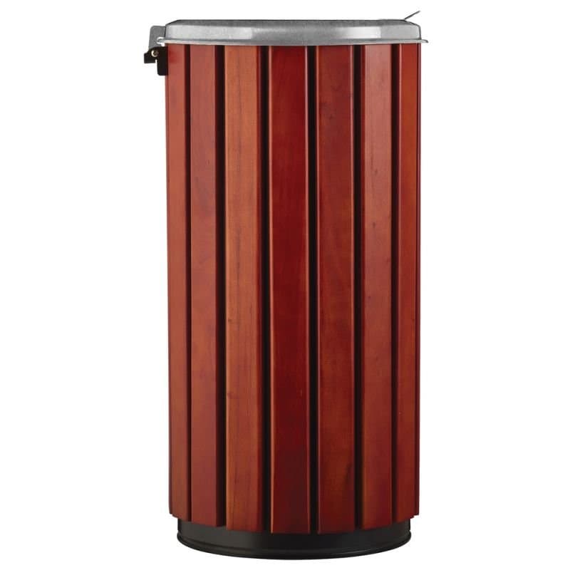 Poubelle extérieure à lattes bois et acier galvanisé Zeno Bois Protec - 80L Prossentiel
