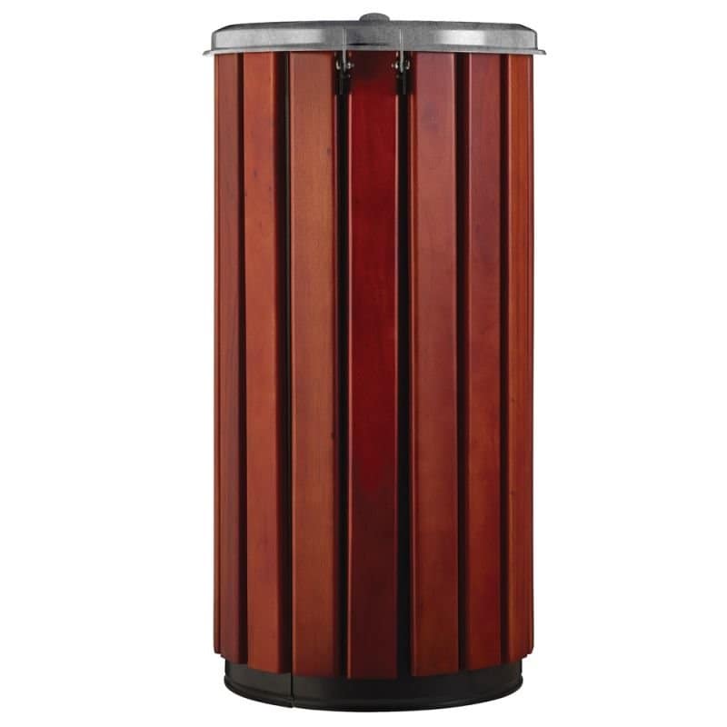 Poubelle extérieure à lattes bois et acier galvanisé Zeno Bois Protec - 80L Prossentiel