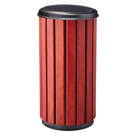 Poubelle extérieure lattes bois et acier poudré Zeno Bois Protec - 80L Prossentiel