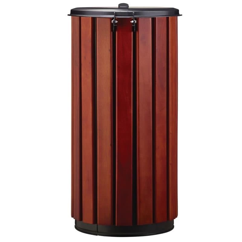 Poubelle extérieure lattes bois et acier poudré Zeno Bois Protec - 80L Prossentiel