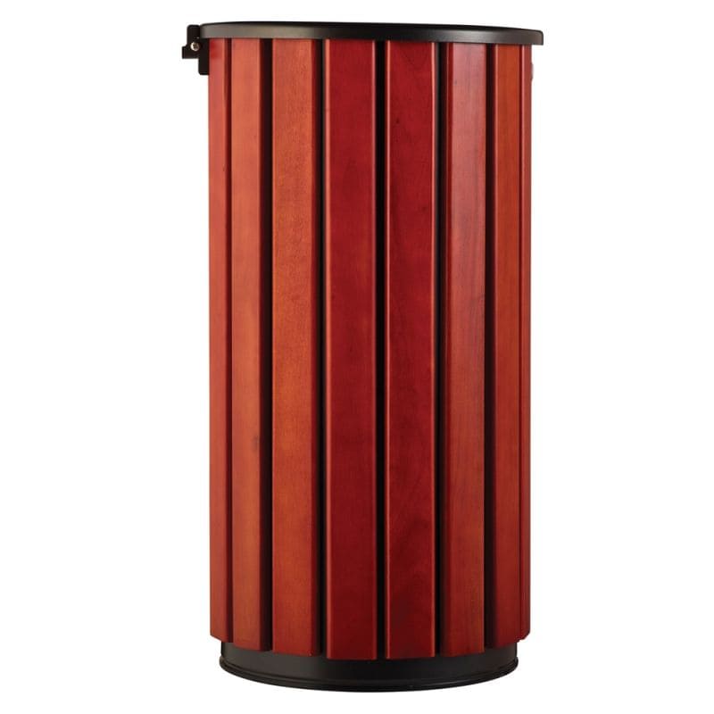 Poubelle extérieure à lattes bois et acier galvanisé Zeno Bois Acces - 80L Prossentiel