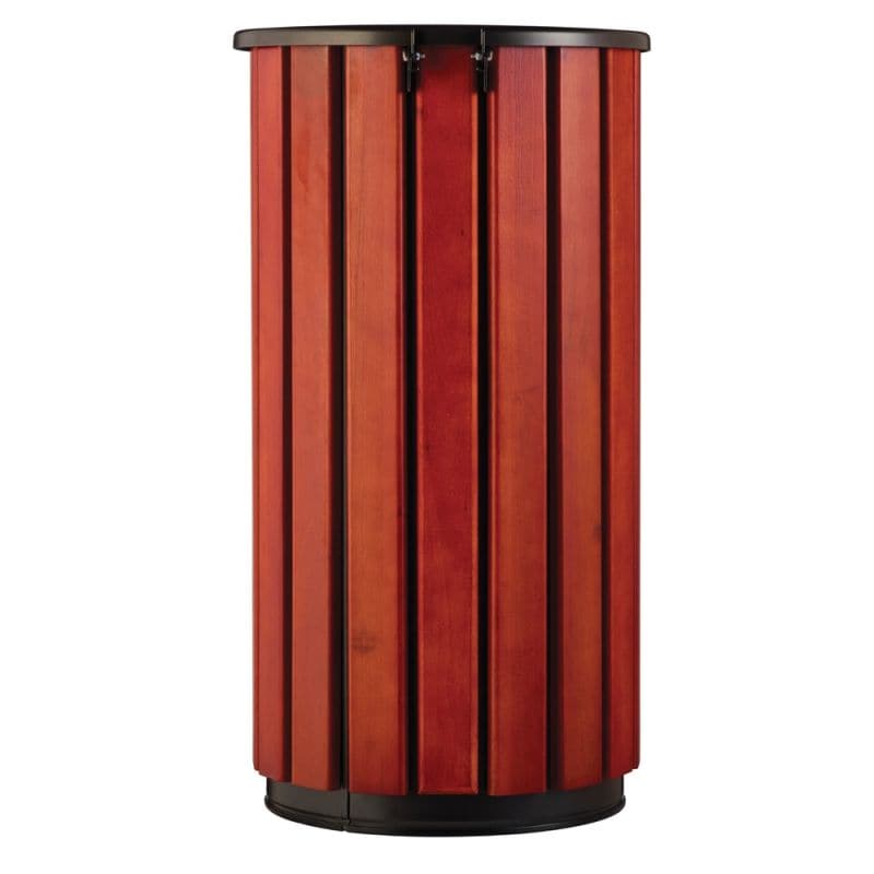 Poubelle extérieure à lattes bois et acier galvanisé Zeno Bois Acces - 80L Prossentiel