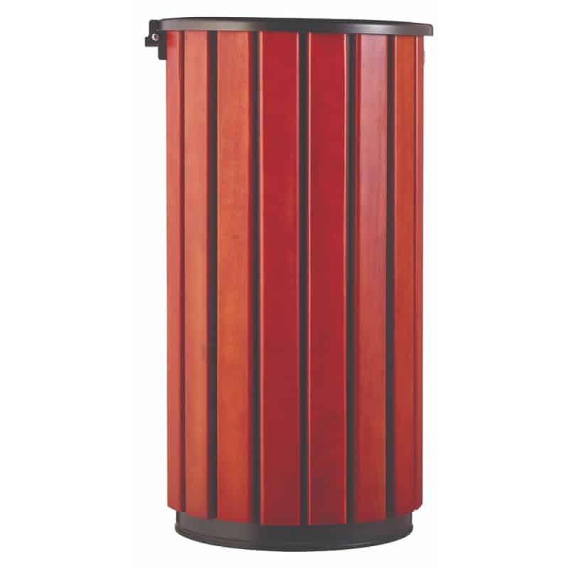 Poubelle extérieure lattes bois et acier poudré Zeno Bois Acces - 80L Prossentiel