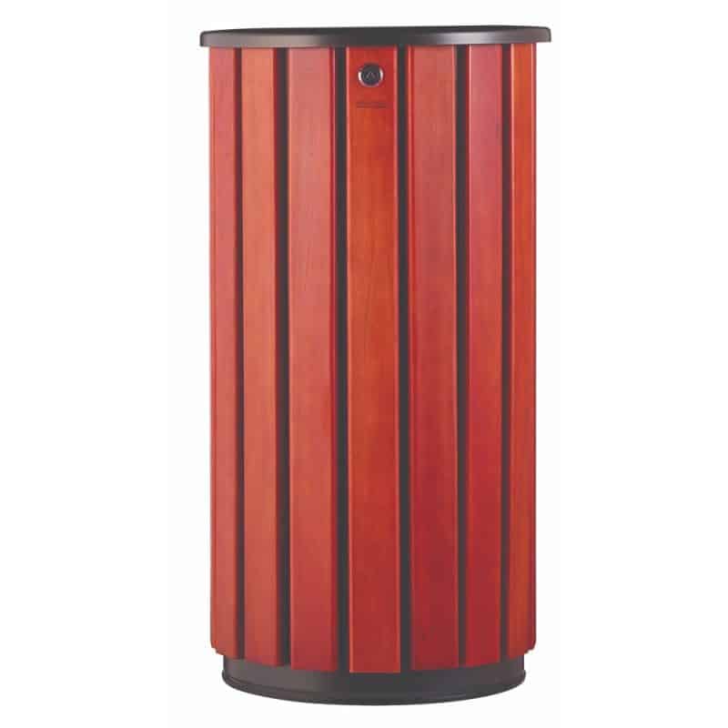 Poubelle extérieure lattes bois et acier poudré Zeno Bois Acces - 80L Prossentiel