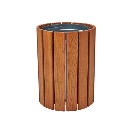 Poubelle urbaine ronde bois Cologne 60L Prossentiel