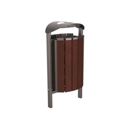 Poubelle extérieure en acier et plastique recyclé Silaos® 50L Prossentiel