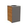 Corbeille de propreté acier et bois Kub 120L Prossentiel