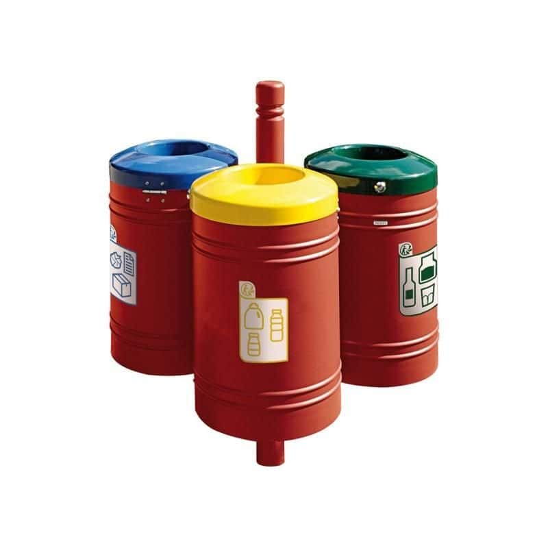 Corbeille de ville tri sélectif sur potelet Guyenne Ville 40L Prossentiel