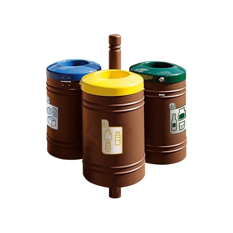 Corbeille de ville tri sélectif sur potelet Guyenne Ville 40L Prossentiel