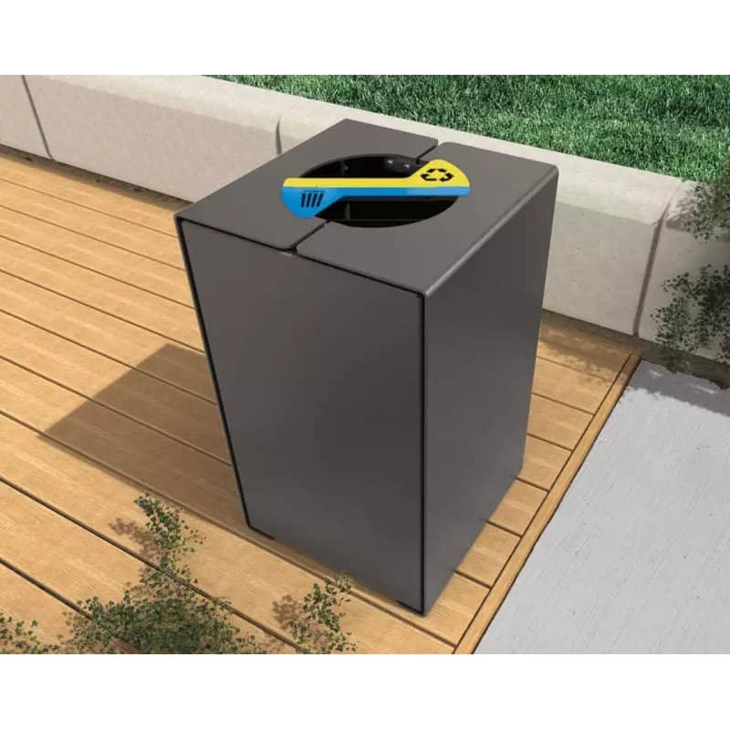 Corbeille urbaine tri sélectif acier Kub Prossentiel