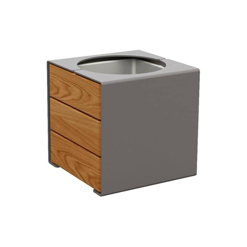 Bacs à fleurs carré acier et bois Kub Prossentiel