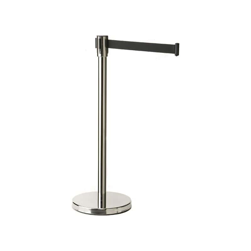 Lot de 2 barrières de délimitation à ceinture retractable sur socle Paceo - Inox - 3m Prossentiel