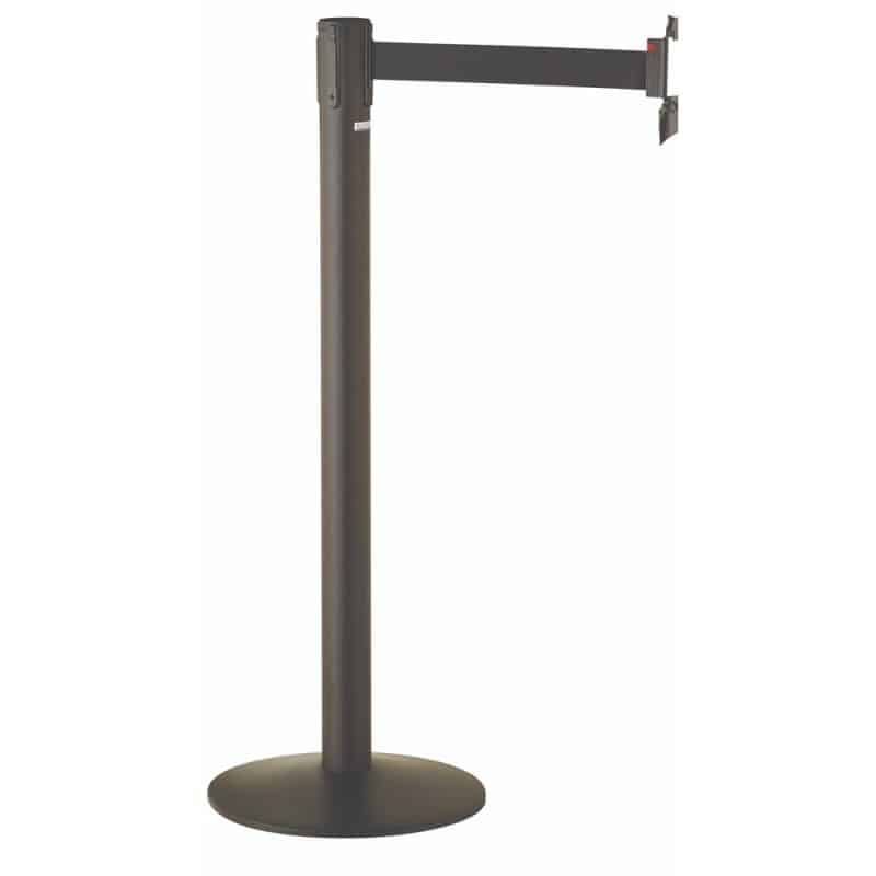 Lot de 2 barrières de délimitation à ceinture retractable sur socle Paceo -Gris manganèse - 3m Prossentiel