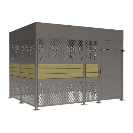 Abri vélos sécurisé Horizon avec bardages en acier et bois Prossentiel