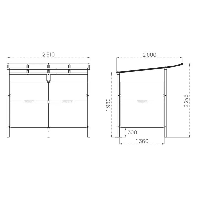 Abri vélos Modulo avec bardages verre Prossentiel