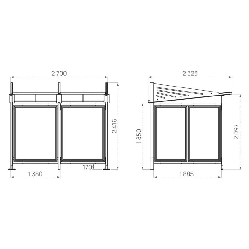 Abri vélos Conviviale® Prossentiel