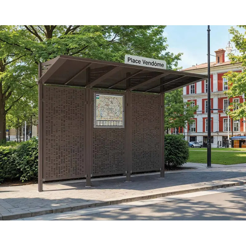 Abri bus Conviviale® avec bardages acier Prossentiel