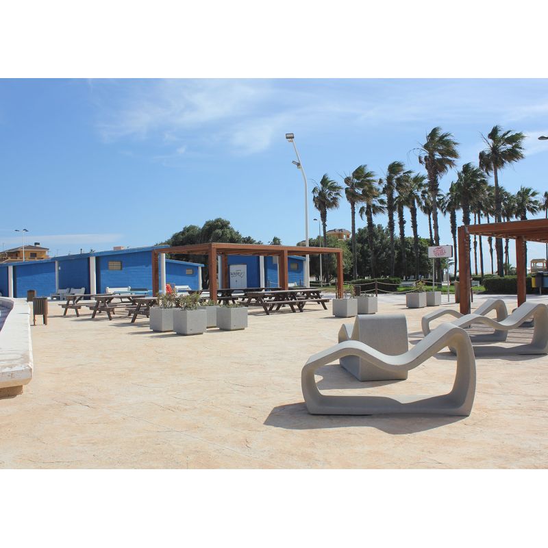 Jardinière en béton gris granit Kube | Prossentiel