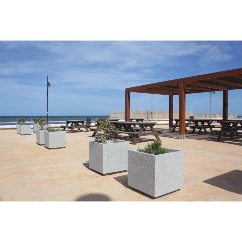 Jardinière en béton gris granit Kube | Prossentiel