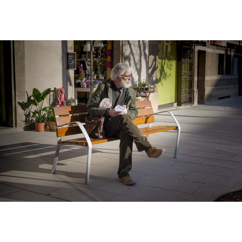 Banc bois et métal design NeoBarcino | Prossentiel