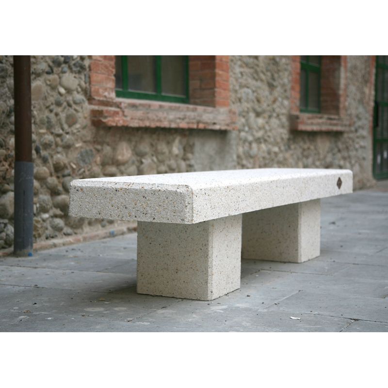 Banc en béton blanc granit Toledo | Prossentiel
