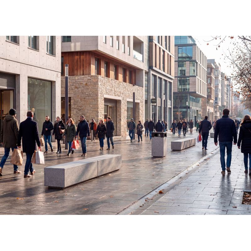 Banc en béton gris granit Kube | Prossentiel