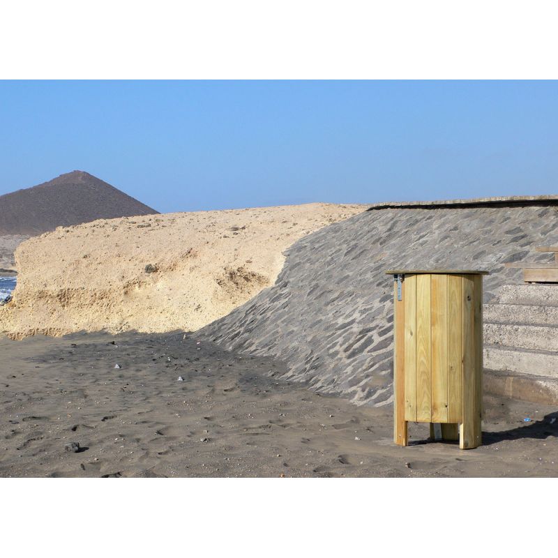 Corbeille ronde en bois naturel Rustica - 90L | Prossentiel