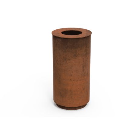 Corbeille urbaine en acier corten Olea - 85L | Prossentiel