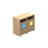Poubelle en bois tri sélectif Pico - 2 x 90L | Prossentiel